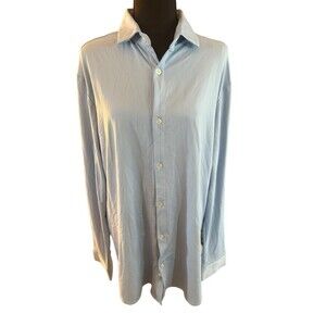 Mizzen Main Mens XLarge  Tall Trim Fit Button Down‎ Long Sleeve Shirt Blue Sky